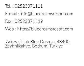 Blue Dreams Resort iletiim bilgileri